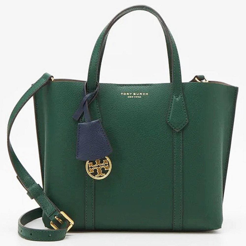 ❤️ NWT Tory Burch Perry Triple Compartment Leather Tote Crossbody Norwood Green